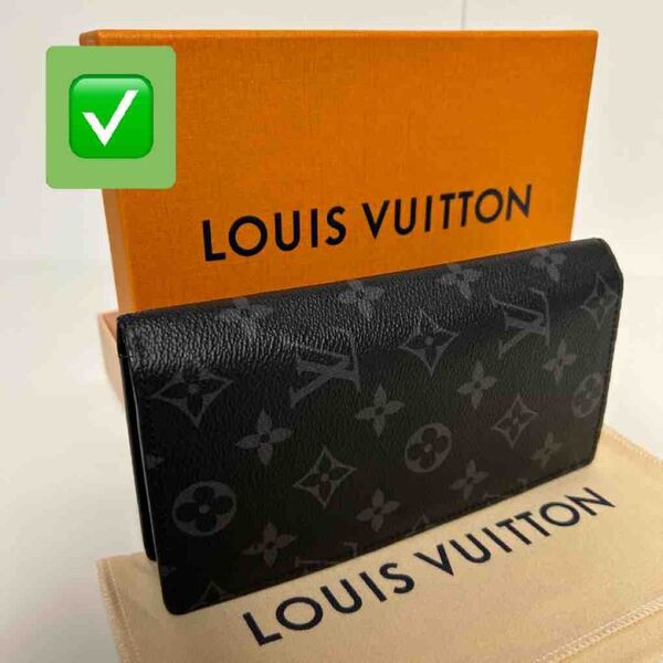 ★【良品】メンテ済み ルイヴィトン ポルト エクリプス 長財布 LOUIS VUITTON モノグラム 定価10.3万 ブラック