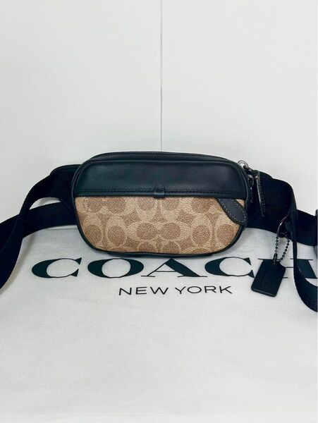 【未使用に近い】定価3.8万 コーチ メンテ済み COACH ビジネス レザー ショルダーバッグ ミニ スリング バッグ ボディ