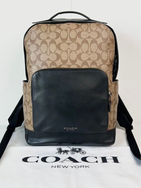 【良品】定価6万 コーチ メンテ済み COACH メンズ ビジネス レザー バッグ ブリーフケース バックパック リュック 本革