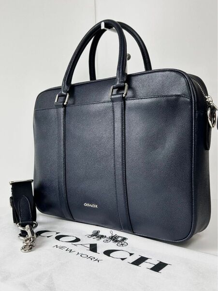 【極美品】定価11万 コーチ メンテ済み COACH メンズ ビジネス 2way バッグ ブリーフケース ショルダー レザー