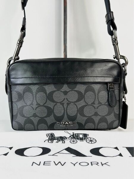 【美品】定価4.2万 コーチ メンテ済み COACH ビジネス レザー ショルダーバッグ スリングバッグ 本革 ボディーバッグ