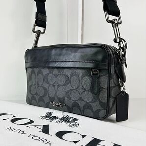 【美品】定価4.2万 コーチ メンテ済み COACH ビジネス レザー ショルダーバッグ スリングバッグ 本革 ボディーバッグ