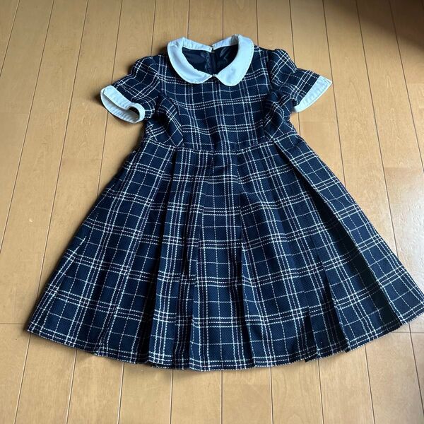 ワンピース 女の子 キッズ 子供服 半袖 ネイビー 紺 フォーマル ワンピース エニィファム anyFAM 120