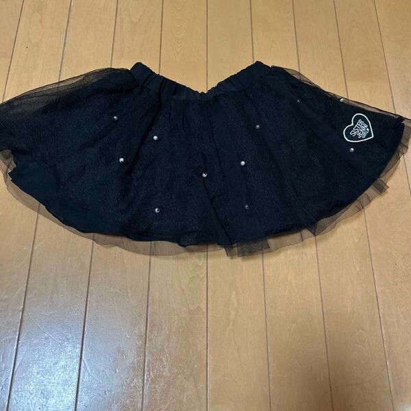 SISTER JENNI ブラックチュールスカート ジェニィ 120 パール すかーと スカート フリフリ 女の子
