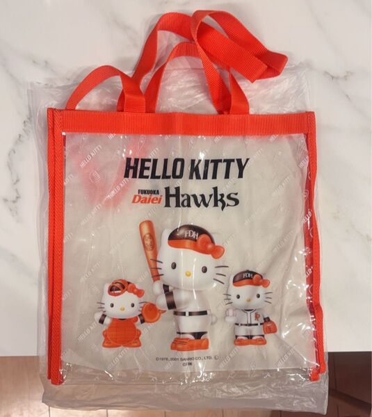 サンリオ sanrio ハローキティ ビニールバッグ トートバッグ 2001年 福岡 HAWKS ホークス 野球
