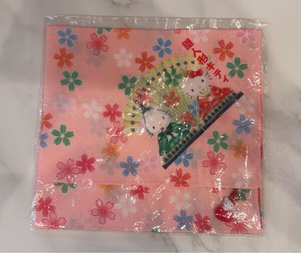 sanrio サンリオ 雛人形 キティ ハローキティ 1999年 ちりめん 風呂敷 ストラップ 鈴 ダニエル ピンク