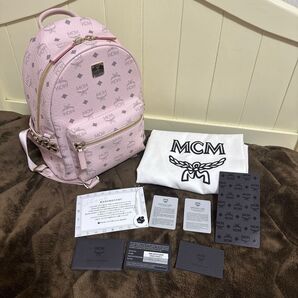 MCM リュックサック バックパック エムシーエム パウダーピンク スタッズ ピンク系