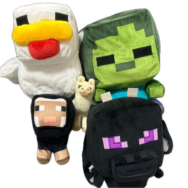 Minecraft マインクラフト マイクラ エンダードラゴン ゾンビ 羊 ラマ アヒル ぬいぐるみ 人形 リュック ゲーム