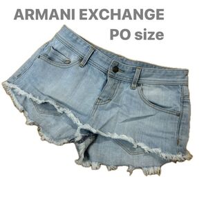 アルマーニエクスチェンジ レディース ホットパンツ ショートパンツ メタルロゴ 切りっぱなし 革タグ POサイズ
