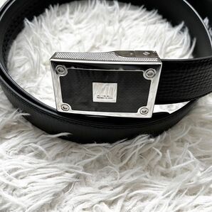 極美品 dunhill レガシーバックル ベルトオートマティック シボ革 黒