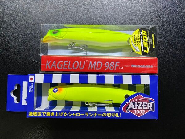 メガバス カゲロウMD98F どチャート ブルーブルー アイザー100F マットチャート
