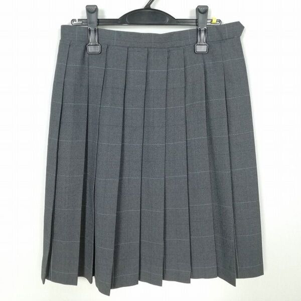 KANKO スクールスカート 冬物 W62 L60 グレー チェック 中学 高校 プリーツ 学生服 制服 女子 プリーツ