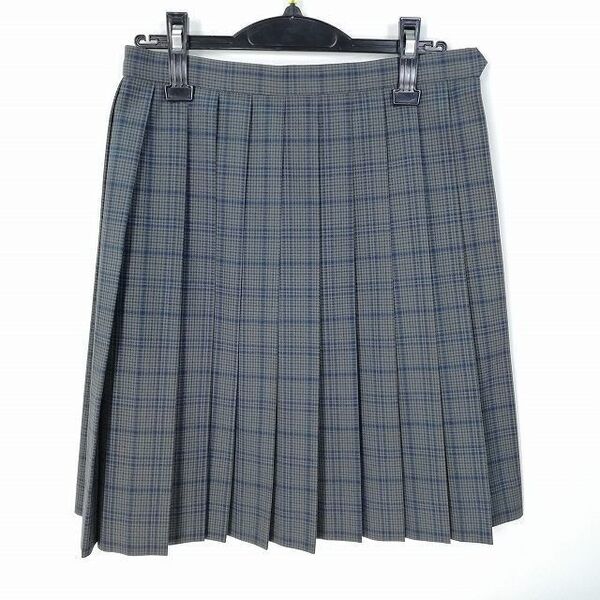 コスプレ スクールスカート W67 L51 グレー チェック 本物制服 冬服 プリーツ