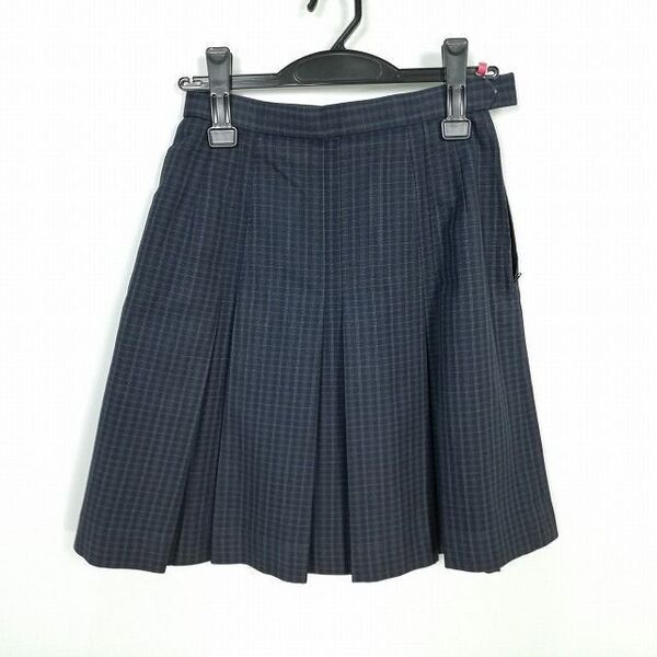 JKコスプレ 制服 スクールスカート W63 L49 紺チェック ボックスプリーツ 公立中学 県立上位校 進学校風コスプレに