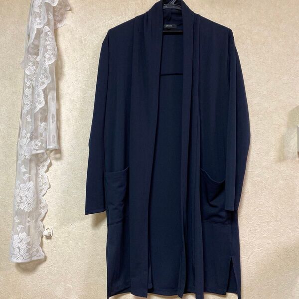 新品 コムサイズム ネイビーシンプル ロング丈 レディース カーディガン M