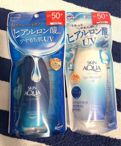 ロート製薬 スキンアクア ヒアルロンセラムUV & スーパーモイスチャーUVジェル 日焼け止めジェル