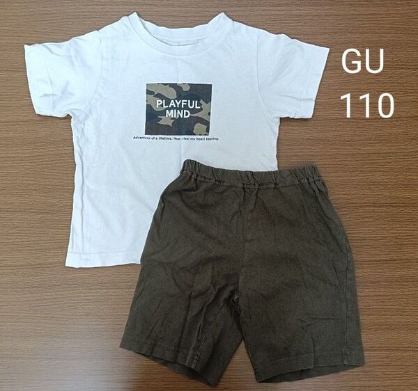 GU 110 パジャマ 上下セット 半袖Tシャツ 短パン