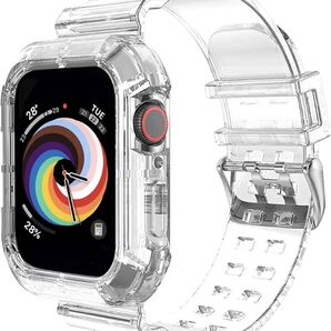 Apple Watch バンド ケース 一体型 クリア42/44/45mm