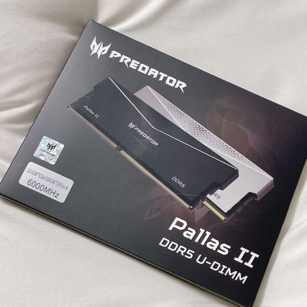Acer Predator Pallas II DDR5 6000MHz 32GB(16GBx2枚) CL32 デスクトップPC用