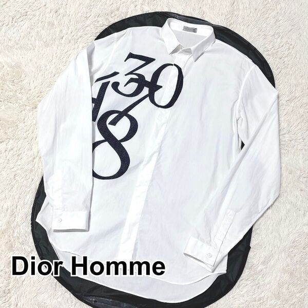 Dior Homme ディオール ディオールオム シャツ ドレスシャツ 白 ホワイト 数字 Christian Dior