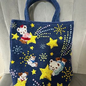 ファミリア シェニール織 バッグ 星 七夕