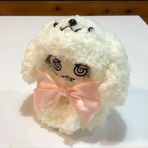 選べる推しカラーリボン!ちびぬい 白いわんちゃんポンチョ
