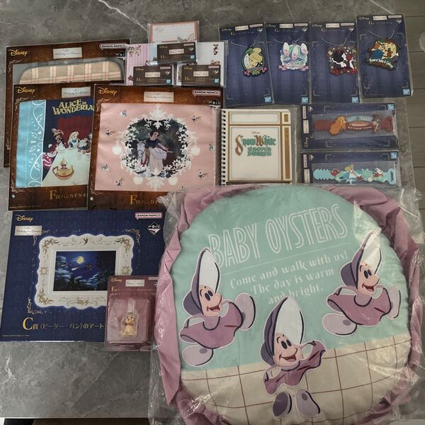 ディズニー 一番くじ Melody in aDream B賞 ヤングオイスタークッション C賞ピーターパンアートディッシュ その他