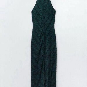 ZARA zara フリンジ付きホルターネックワンピース