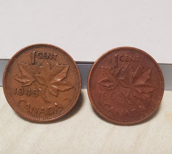 カナダ CANADA 1セント 2枚 硬貨 古銭 コイン コレクション 貨幣 アンティークコレクション