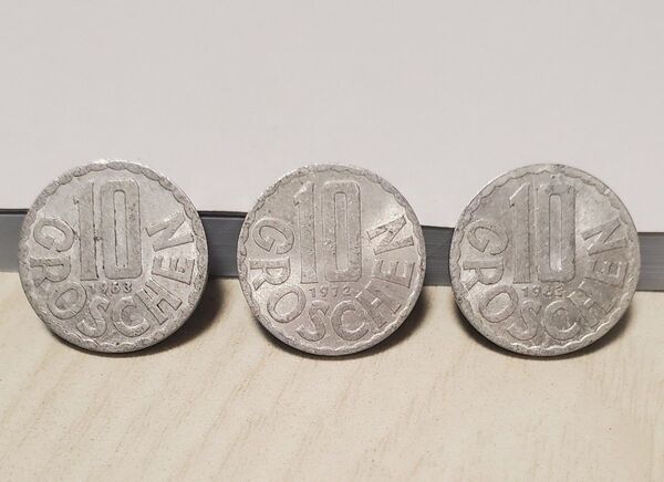 希少 オーストリア 10Groshen コイン 3枚 硬貨 外国コイン 古銭