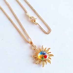 カラフル☆太陽のペンダント(琉球ガラス)