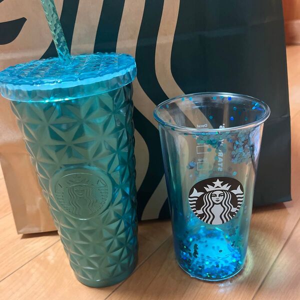 スターバックス 耐熱ダブルウォールグラス コールドステンレスタンブラー ターコイズ