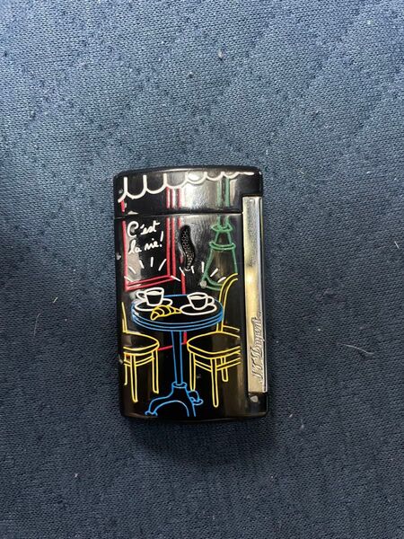 S.T.Dupont エス・テー・デュポン ライター ミニジェット パリ ビストロ ブラック&クローム 010540