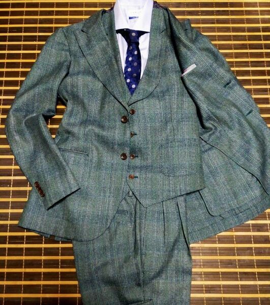 極美品 アルチザン 高級ダブルドレススーツM~L
