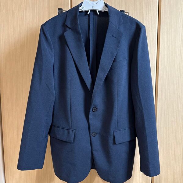 ジャケット スラックス セットアップ ネイビー メンズセットアップ メッシュ 夏用スラックス フォーマル Mサイズ GU