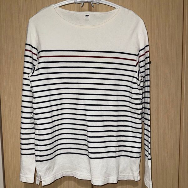 UNIQLO ユニクロ 長袖 Tシャツ ボーダー 白 M メンズ