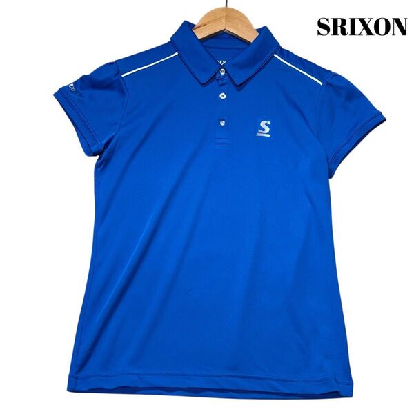 【Lサイズ】SRIXON スリクソンレディーステニスウェア 半袖 ポロシャツ ブルー 青色 速乾 メッシュ