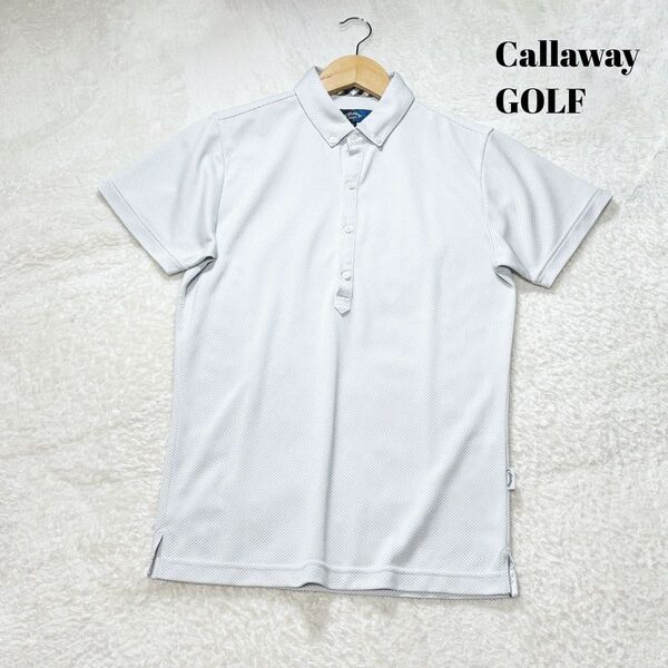 【Mサイズ】Callaway GOLF キャロウェイゴルフ メンズゴルフウェア白 ホワイト 速乾 メッシュ