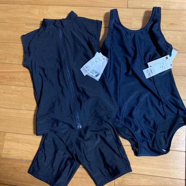 イオンメーカ 150水着 レギュラーワンピース 140水着 男女兼用 セパレート の2着 新品タグ付き