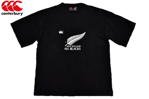 S-8721★送料無料★美品★CANTERBURY OF NEW ZEALAND ALL BLACKS カンタベリー ニュージーランド代表 オールブラックス★半袖Ｔシャツ Ｍ