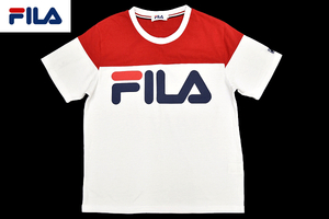 S-8926★送料無料★FILA フィラ★男女兼用 ホワイトベース ビッグロゴプリント 半袖Ｔシャツ フリーサイズ