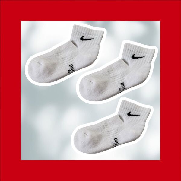 ナイキ ソックス 靴下 3P エブリデイ クッション アンクル ソックス SX6912 100 ホワイト NIKE 21-23cm