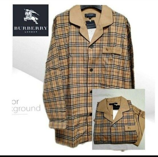 バーバリーパジャマ 新品タグ付き♪ノバチェックBURBERRY ベージュ ルームウェア 父の日 誕生日 お見舞い プレゼント!!