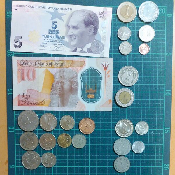 外国硬貨コイン紙幣セット 中東中心