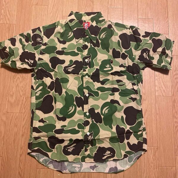 旧タグ A BATHINGAPE エイプ エイプカモ半袖シャツM アベイシングエイプ・