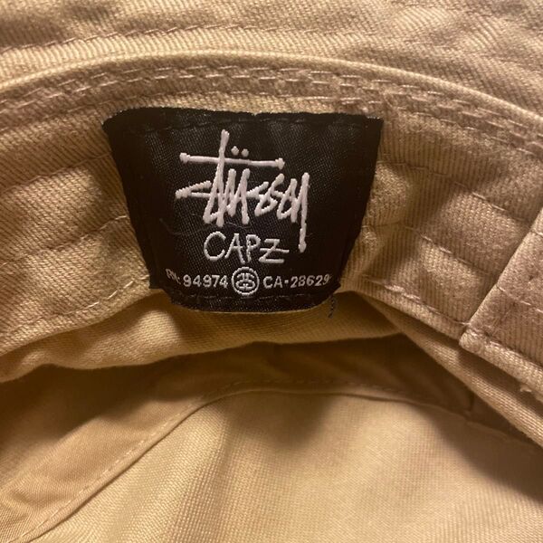 00’S STUSSY バケットハット ベージュ サイズS/M