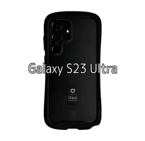 iFace Reflection Galaxy S23 Ultra ケース クリア 強化ガラス (ブラック)