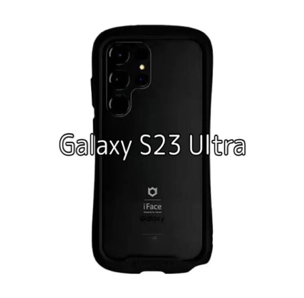 iFace Reflection Galaxy S23 Ultra ケース クリア 強化ガラス (ブラック)