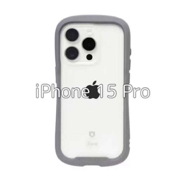 iFace Reflection iPhone 15 Pro ケース クリア 強化ガラス (グレー)