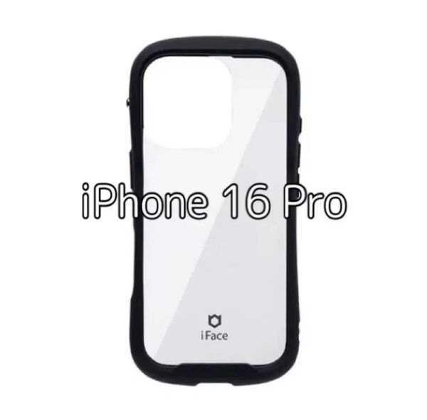 iFace Reflection iPhone 16 Pro ケース クリア 強化ガラス(ブラック)